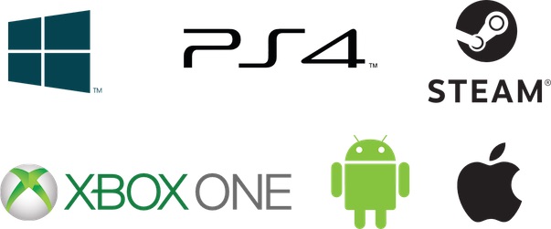 Steam, XBox One, PS4, iOS, Android